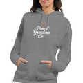 Proud Grandma Hoodie in heather grey with “Proud Grandma” text design printed on the front