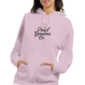 Proud Grandma Hoodie in blush pink with “Proud Grandma” text design printed on the front
