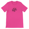 Proud Grandma T-Shirt in rose pink with “Proud Grandma” text design printed on the front