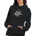 Proud Grandma Hoodie in classic black with “Proud Grandma” text design printed on the front