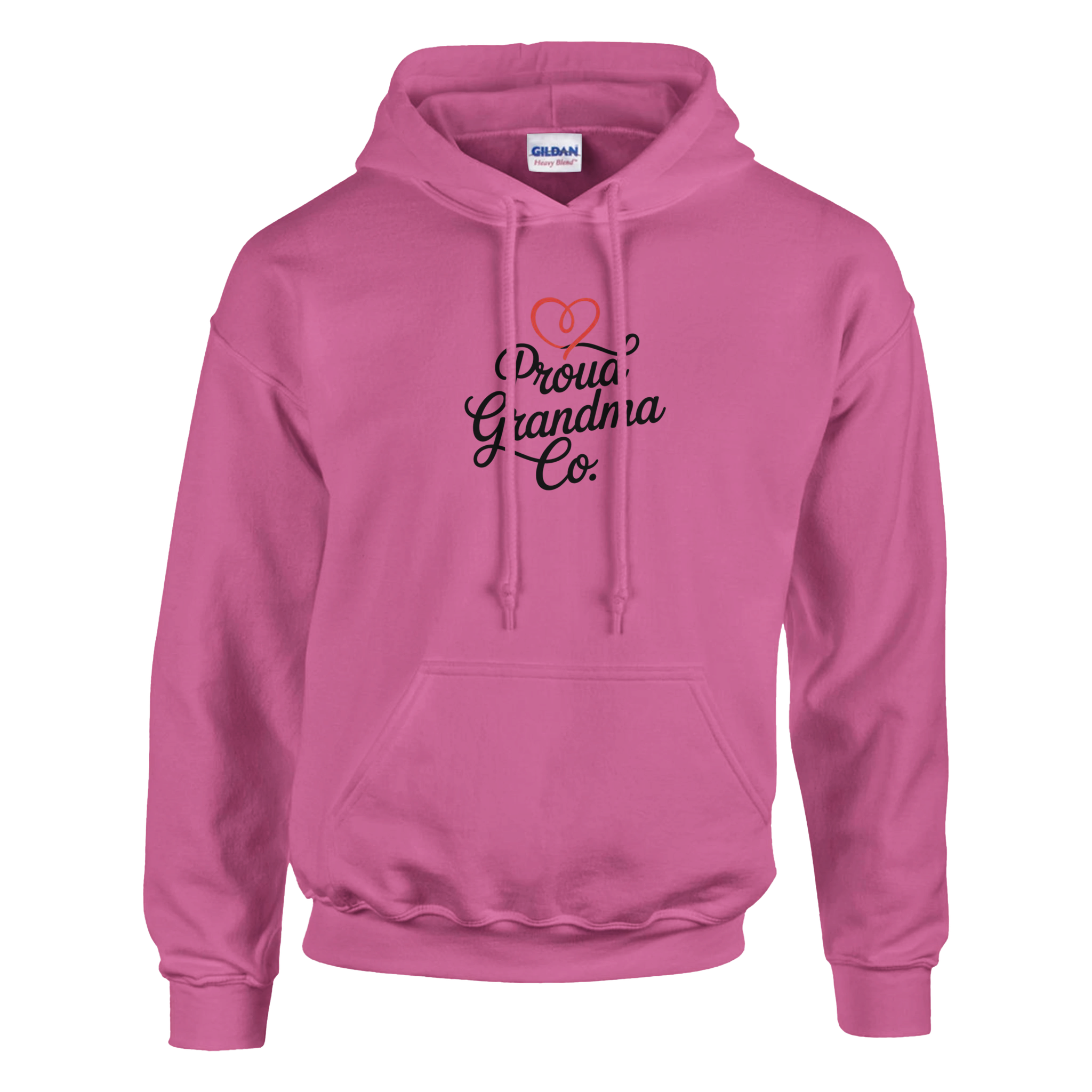 Proud Grandma Hoodie rose pink unisex sweatshirt product image with the “Proud Grandma” front design visible